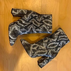 Snakeskin Heeled Ankle Boots